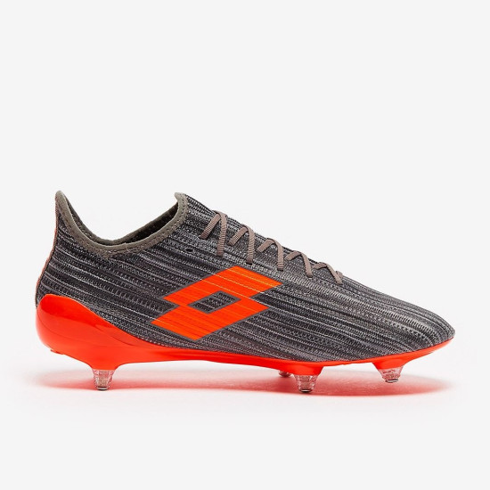 Sepatu Bola Lotto Solista 200 III SG Cool Grey Orange Fluo Gravity Titan 213409_5JK