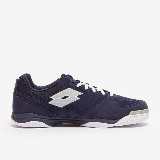 Sepatu Futsal Lotto Tacto 201 Indoor Navy Blue Silver Metal 2 All White 214587-5BV