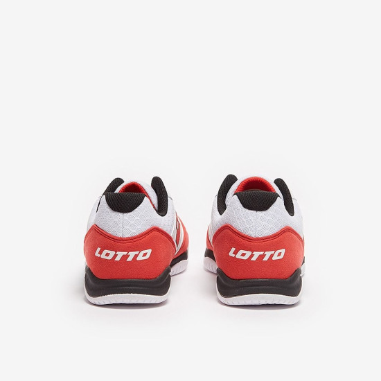 Sepatu Futsal Lotto Tacto 300 VI Indoor All White Cliff Red All Black 214588-1ZT