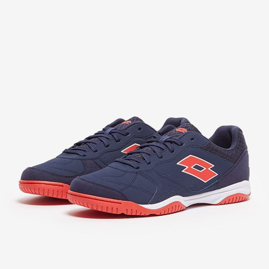 Sepatu Futsal Lotto Tacto 301 Indoor Navy Blue Cliff Red All White 214589-88I