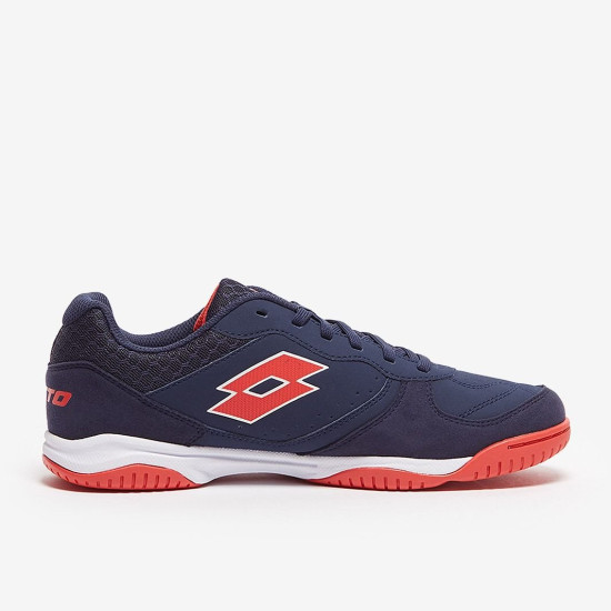 Sepatu Futsal Lotto Tacto 301 Indoor Navy Blue Cliff Red All White 214589-88I
