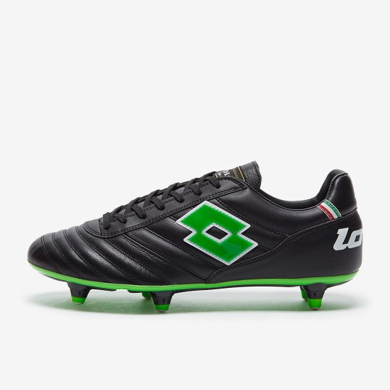 Sepatu Bola Lotto Stadio 200 II SG Black Spring Green 214601-1NI