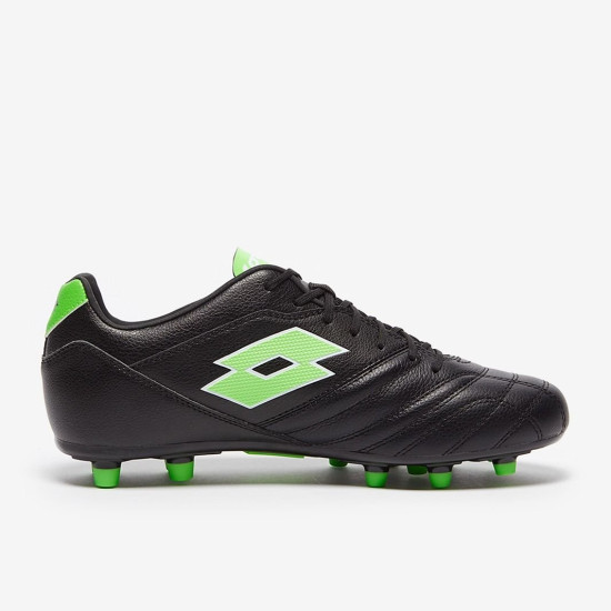 Sepatu Bola Lotto Stadio 300 III FG Black Spring Green 214602-1NI