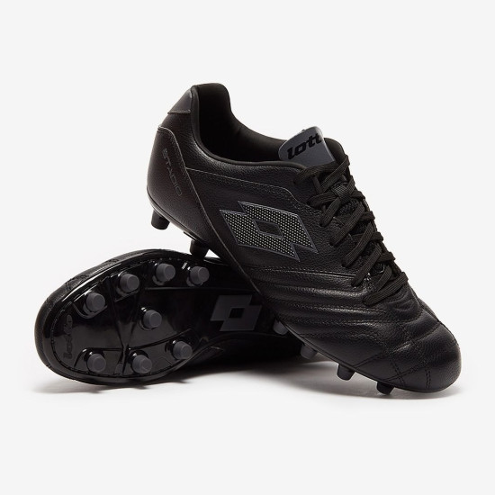 Sepatu Bola Lotto Stadio 300 III FG Black Asphalt 214602-2AF