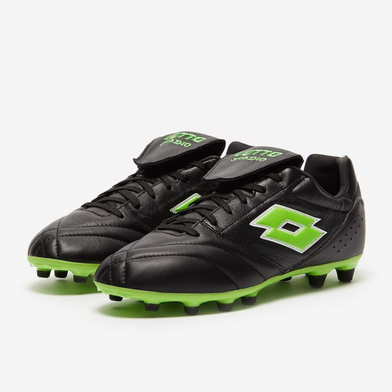 Sepatu Bola Lotto Stadio 200 III FG Black Spring Green 218126-1NI