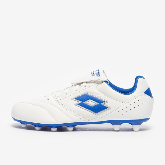 Sepatu Bola Lotto Stadio 200 III FG All White Pacific Blue 218126-1X5