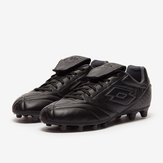 Sepatu Bola Lotto Stadio 200 III FG Black Asphalt 218126-2AF