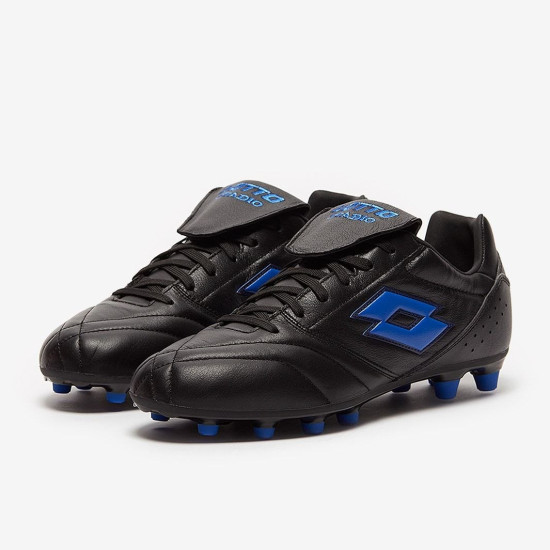 Sepatu Bola Lotto Stadio 200 III FG All Black Pacific Blue 218126-2CA