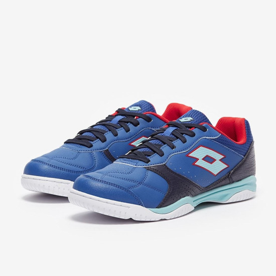 Sepatu Futsal Lotto Tacto 300 VII Indoor Pacific Blue Iced Aqua Red Poppy 218146-9GQ