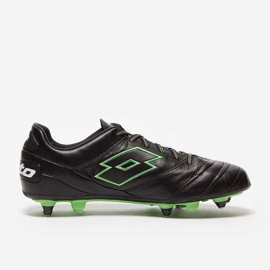 Sepatu Bola Lotto Stadio 45 SG Black Spring Green L59119-1NI