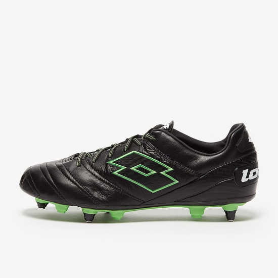 Sepatu Bola Lotto Stadio 45 SG Black Spring Green L59119-1NI