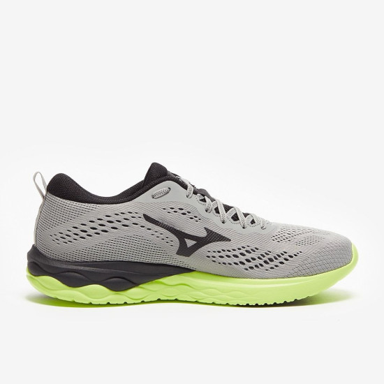 Sepatu Lari Mizuno Wave Revolt 2 Ultimate Gray Black Neo Lime J1GC2181-11