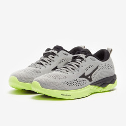 Sepatu Lari Mizuno Wave Revolt 2 Ultimate Gray Black Neo Lime J1GC2181-11