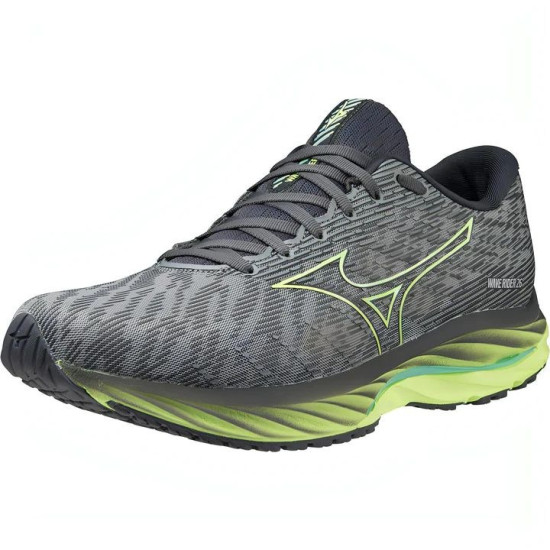 Sepatu Lari Mizuno Wave Rider 26 Ultimate Grey Neon Lime Ebony J1GC2203 10-7