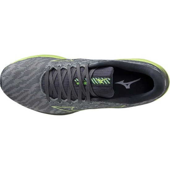 Sepatu Lari Mizuno Wave Rider 26 Ultimate Grey Neon Lime Ebony J1GC2203 10-7