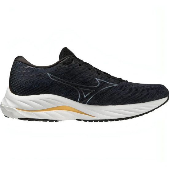 Sepatu Lari Mizuno Wave Rider 26 Wide Fit (2E) Odyssey Grey Metallic Grey Pale Marigold J1GC2204 02-8