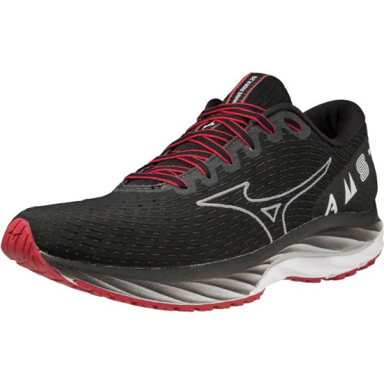 Sepatu Lari Mizuno Wave Rider 26 Amsterdam Black hite Tango Red J1GC2262 01-5 Sepatu Lari Mizuno Wave Rider 26 Amsterdam Black hite Tango Red J1GC2262 01-5