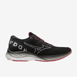 Sepatu Lari Mizuno Wave Rider 26 AMST Black White Tango Red J1GC2262-01