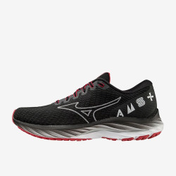 Sepatu Lari Mizuno Wave Rider 26 AMST Black White Tango Red J1GC2262-01