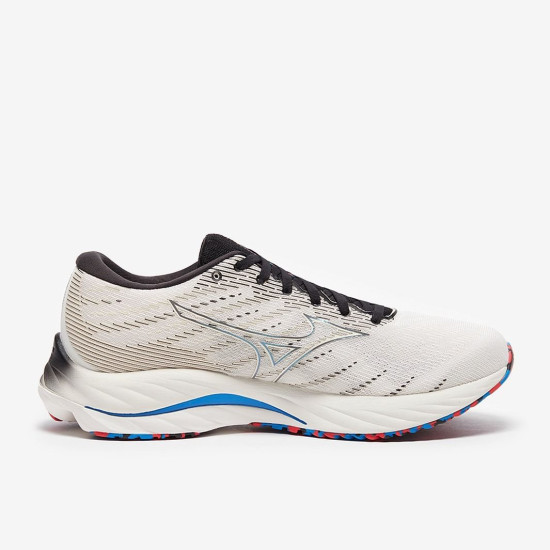 Sepatu Lari Mizuno Wave Rider 26 Snow White Indigo Bunting J1GC2263-01 Sepatu Lari Mizuno Wave Rider 26 Snow White Indigo Bunting J1GC2263-01