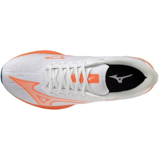 Sepatu Lari Mizuno Wave Rebellion Sonic White Light Orange Blue Ashes J1GC2330 54-7