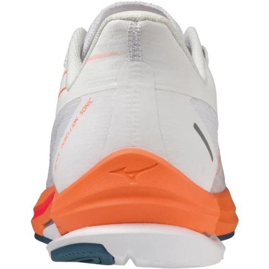 Sepatu Lari Mizuno Wave Rebellion Sonic White Light Orange Blue Ashes J1GC2330 54-7