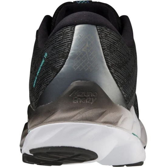 Sepatu Lari Mizuno Wave Inspire 19 Wide Fit (2E) Black Metal Grey Green J1GC2345 02-7 Sepatu Lari Mizuno Wave Inspire 19 Wide Fit (2E) Black Metal Grey Green J1GC2345 02-7