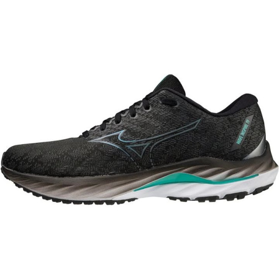 Sepatu Lari Mizuno Wave Inspire 19 Wide Fit 2E Black Metal Grey Green J1GC2345 02 7