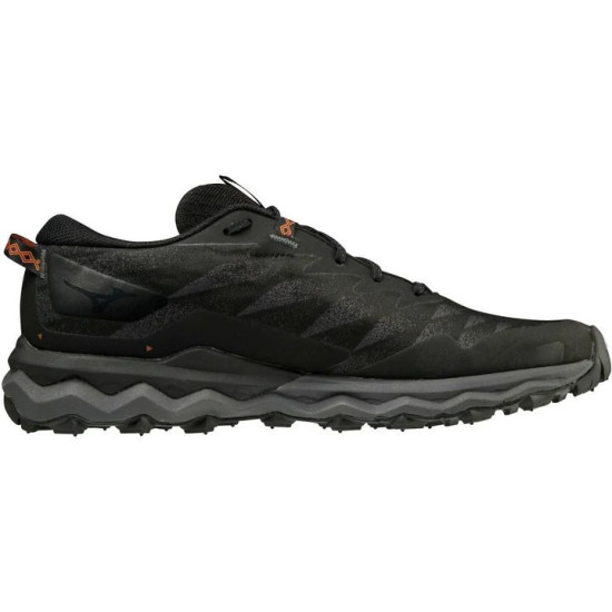 Sepatu Lari Mizuno Wave Daichi 7 GTX Trail Black Iron Gate Mecca Orange J1GJ2256 38-7