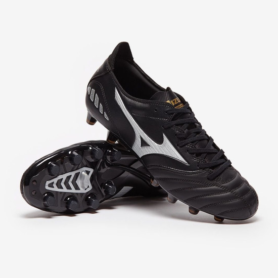 Sepatu Bola Mizuno Morelia Neo III Pro FG Black Galaxy Silver Black P1GA2283-03