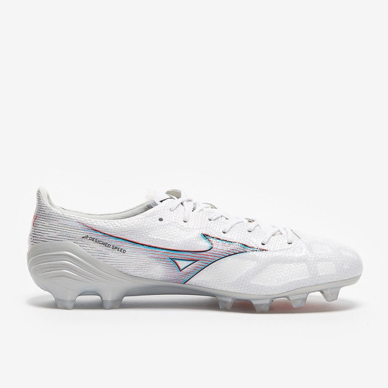 Sepatu Bola Mizuno Alpha Made In Japan FG White Ignition Red 801-C P1GA2360-09