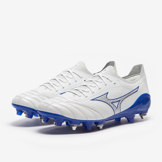 Sepatu Bola Mizuno Morelia Neo III ß Japan SG Pro White Reflex Blue Cool Gray P1GC2290-25