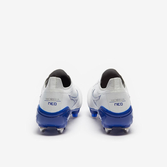 Sepatu Bola Mizuno Morelia Neo III ß Japan SG Pro White Reflex Blue Cool Gray P1GC2290-25