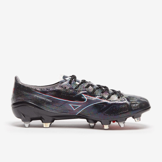 Sepatu Bola Mizuno Alpha Made In Japan SG Mix Black Ignition Red P1GC2360-01