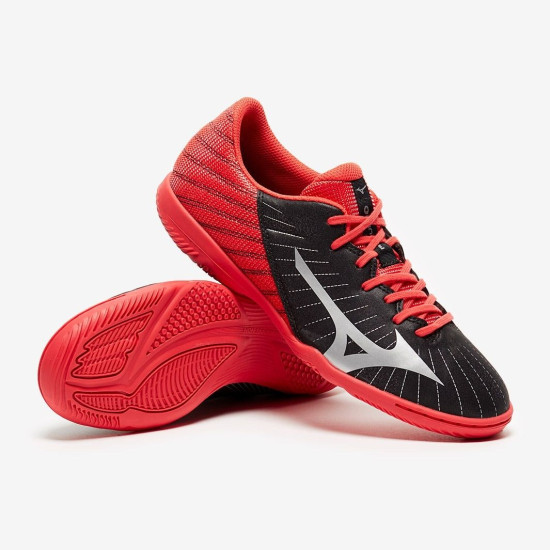 Sepatu Futsal Mizuno Rebula Sala Club IN Black Silver Hibiscus Q1GA1923-03