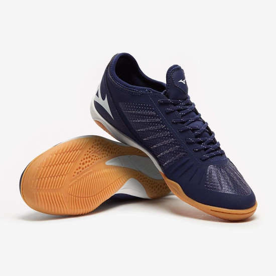 Sepatu Futsal Mizuno Rebula Sala Elite IN Medival Blue White Q1GA2020-01