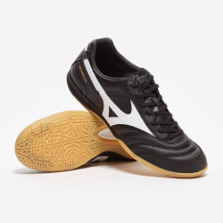 Sepatu Futsal Mizuno Morelia Indoor Black White Galaxy Silver Q1GA2201-01