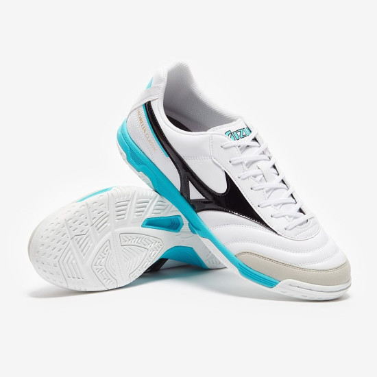 Sepatu Futsal Mizuno Morelia Sala Classic Indoor White Black Q1GA2202-09