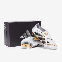 Sepatu Bola Adidas Predator Elite Tongue x Teamgeist FG White Black Gold Met JP5730