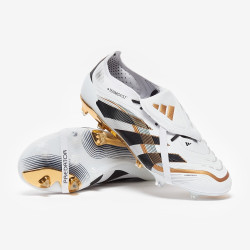 Sepatu Bola Adidas Predator Elite Tongue x Teamgeist FG White Black Gold Met JP5730