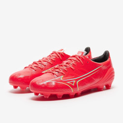 Sepatu Bola Mizuno Alpha Made In Japan FG Fiery Coral White P1GA2360-64