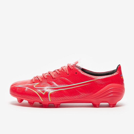 Sepatu Bola Mizuno Alpha Made In Japan FG Fiery Coral White P1GA2360-64