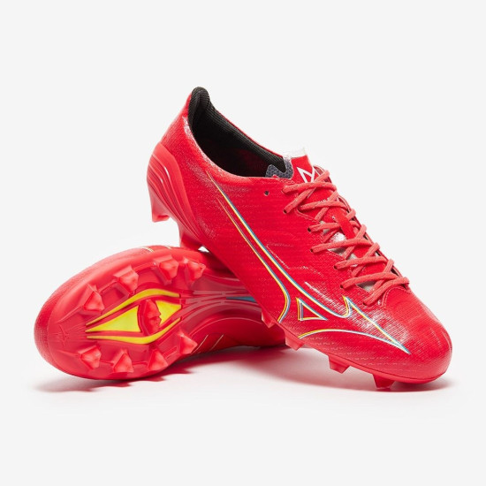 Sepatu Bola Mizuno Alpha Made In Japan FG Fiery Coral White P1GA2360-64