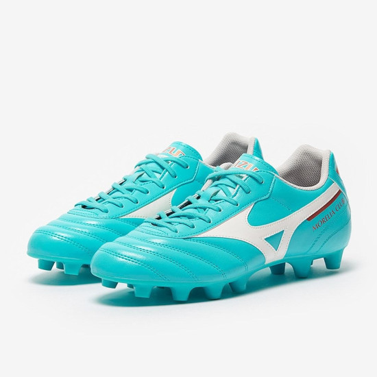 Sepatu Bola Mizuno Morelia II Club Blue Curacao Snow White  P1GA2316-25