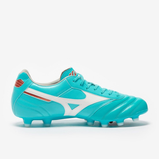 Sepatu Bola Mizuno Morelia II Pro Blue Curacao Snow White P1GA2313-25 Sepatu Bola Mizuno Morelia II Pro Blue Curacao Snow White P1GA2313-25