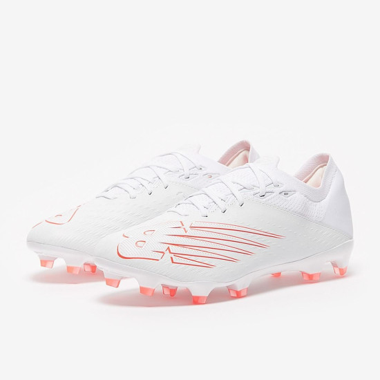 Sepatu Bola New Balance Furon V6+ Pro Leather FG White White Orange MSFKFW65