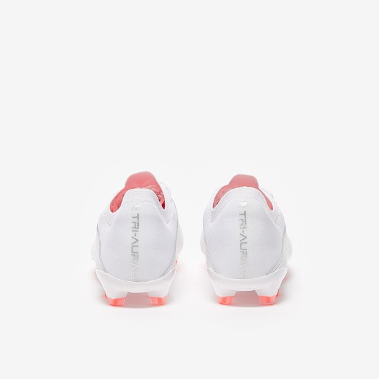 Sepatu Bola New Balance Furon V6+ Pro Leather FG White White Orange MSFKFW65