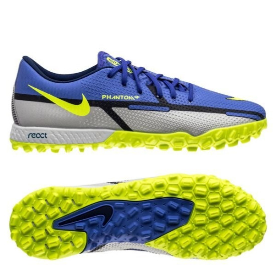 Sepatu Futsal Nike Phantom GT 2 Pro TF Recharge Sapphire Volt Grey Fog Blue Void ADC0768-570