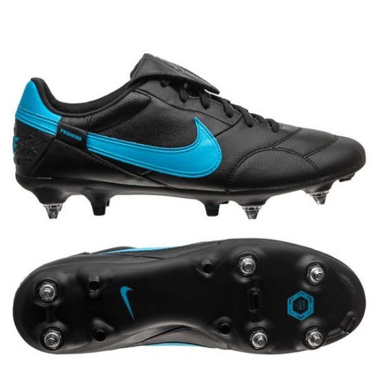 Sepatu Bola Nike Premier III SG PRO Anti Clog Black Laser Blue AT5890-040