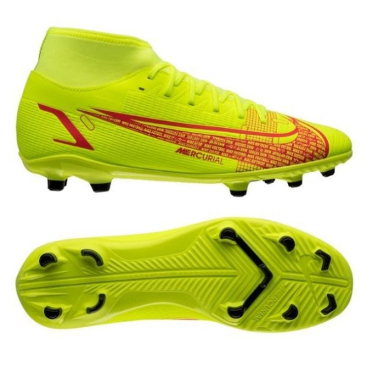 Sepatu Bola Nike Mercurial Superfly 8 Club MG Motivation Volt Black Bright Crimson CV0852-760